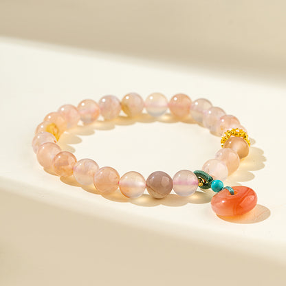 Pink Agate Gold Bracelet- Energy & Handmade