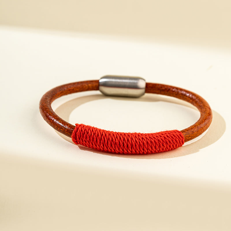 Rattan weaving silver bracelet-Natural Energy & Handmade