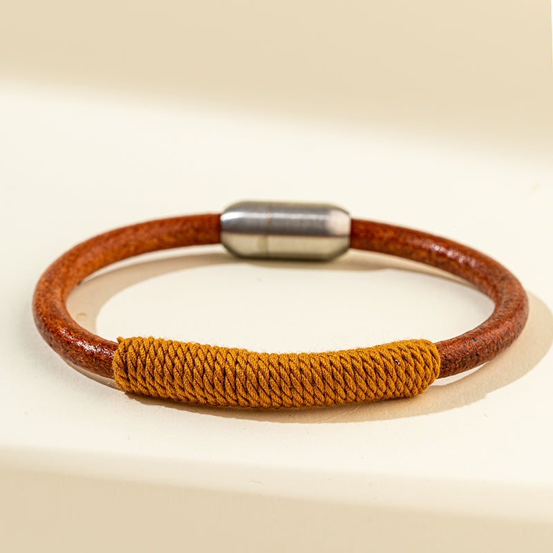 Rattan weaving silver bracelet-Natural Energy & Handmade