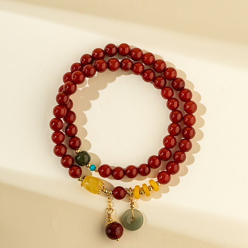 Red Agate Jade Gold Bracelet-【Natural Energy & Handmade】