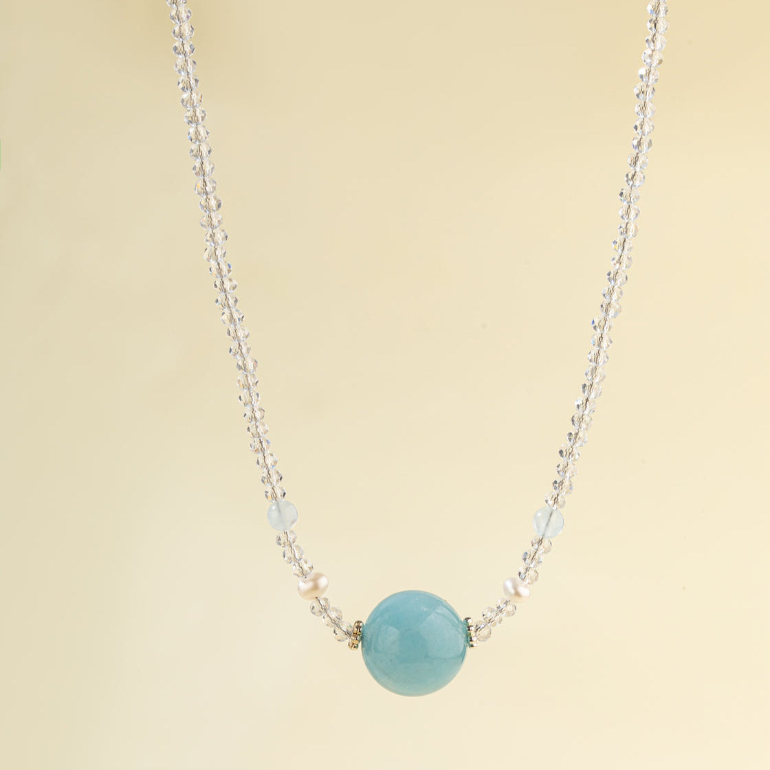 Crystal Necklace Ocean Heart-【Natural Energy & Handmade】