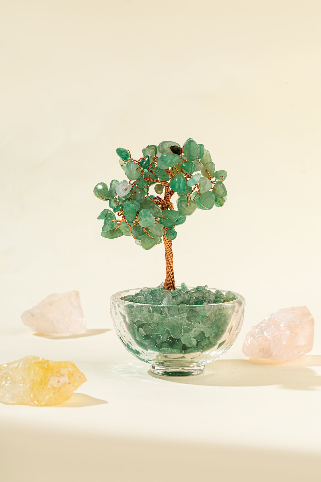 Small Pink Crystal Prosperity Tree Home Decoration