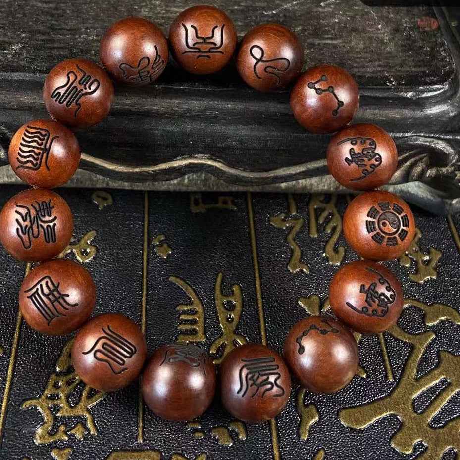 Taoist Accessories, Natural Lightning - Struck Jujube Wood Bracelet