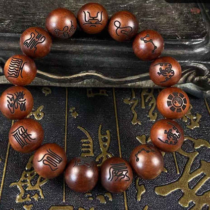 Taoist Accessories, Natural Lightning - Struck Jujube Wood Bracelet