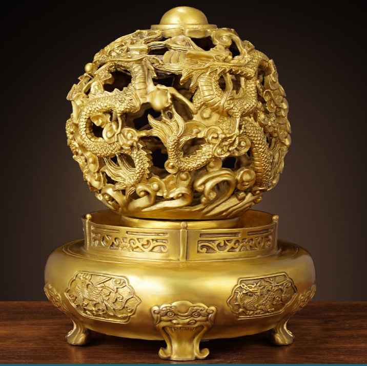 Fine Copper Nine - turn Universe Cauldron Brass Ornament