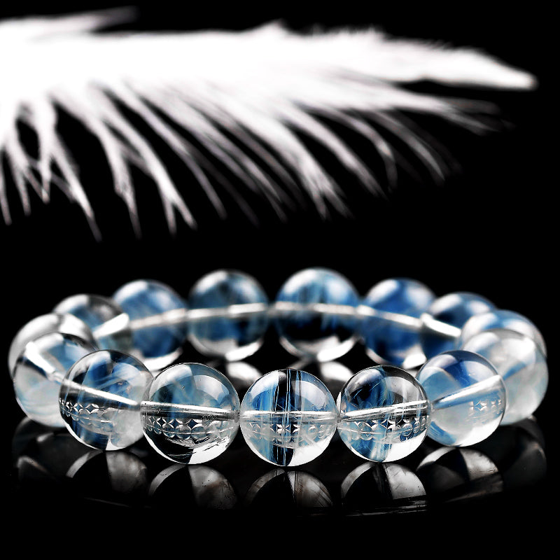 Collection Blue Needle Crystal Bracelet Angel's Wing Energy Jewelry