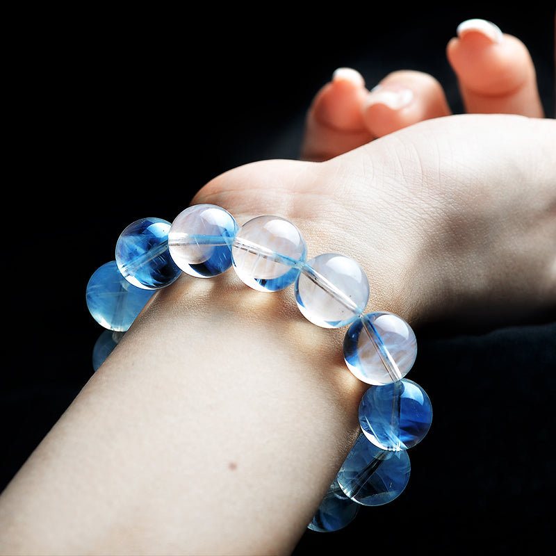 Collection Blue Needle Crystal Bracelet Angel's Wing Energy Jewelry