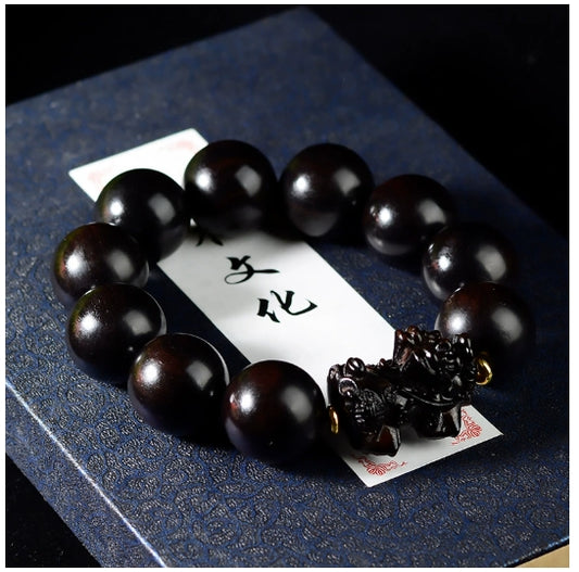 Sandalwood Incense Carved Pixiu Fengshui Bracelet