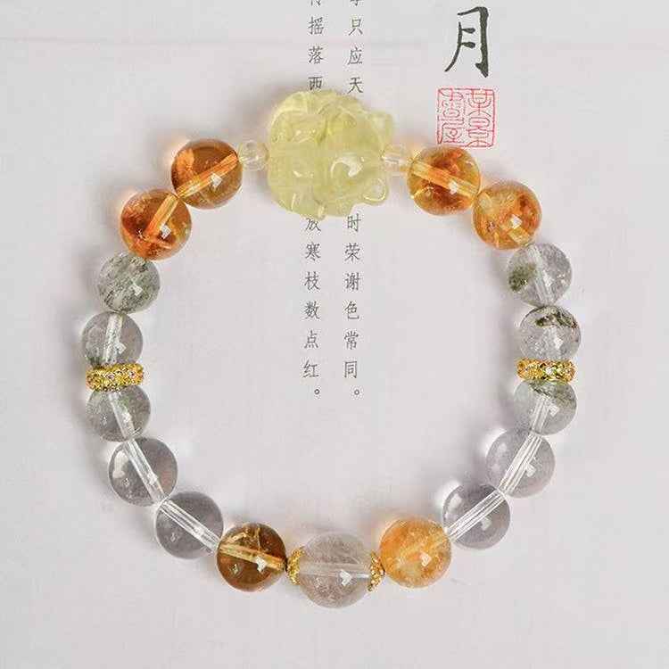 Custom Five Elements Bracelets | Natural White Jade Bodhi Root Energy Gathering-Customized