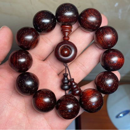 Rhinoceros Horn & Sandalwood Buddhist Prayer Beads Bracelet