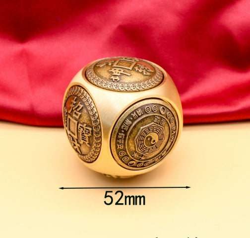 Brass Six Sides Turning -Inviting Wealth and Treasure to Turn Qiankun