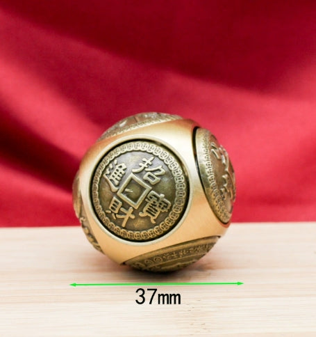 Brass Six Sides Turning -Inviting Wealth and Treasure to Turn Qiankun