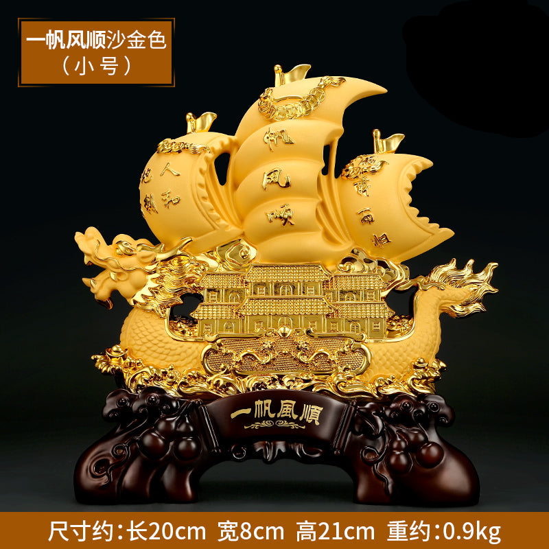 Smooth Sailing Dragon Boat Feng Shui Decoration for Attracting Wealth and Prosperity