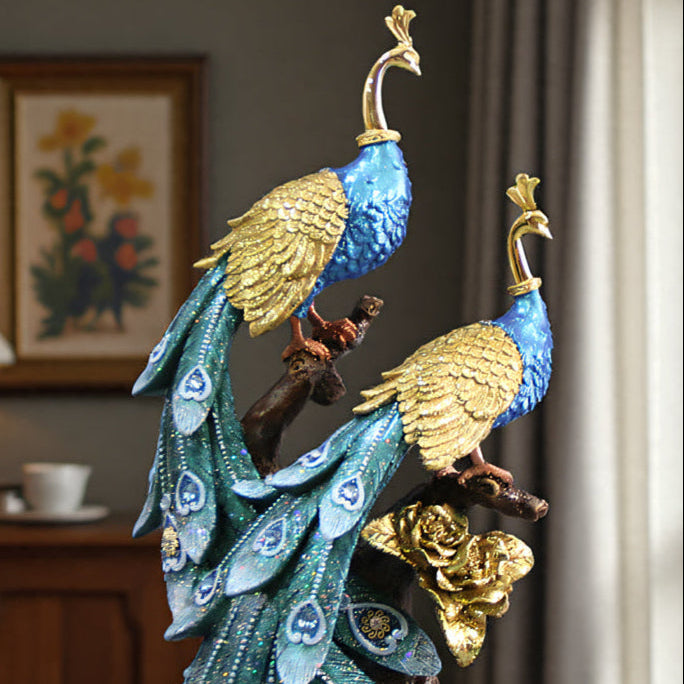 European Peacock Decoration - Luxury Artwork for Elegant Home Décor