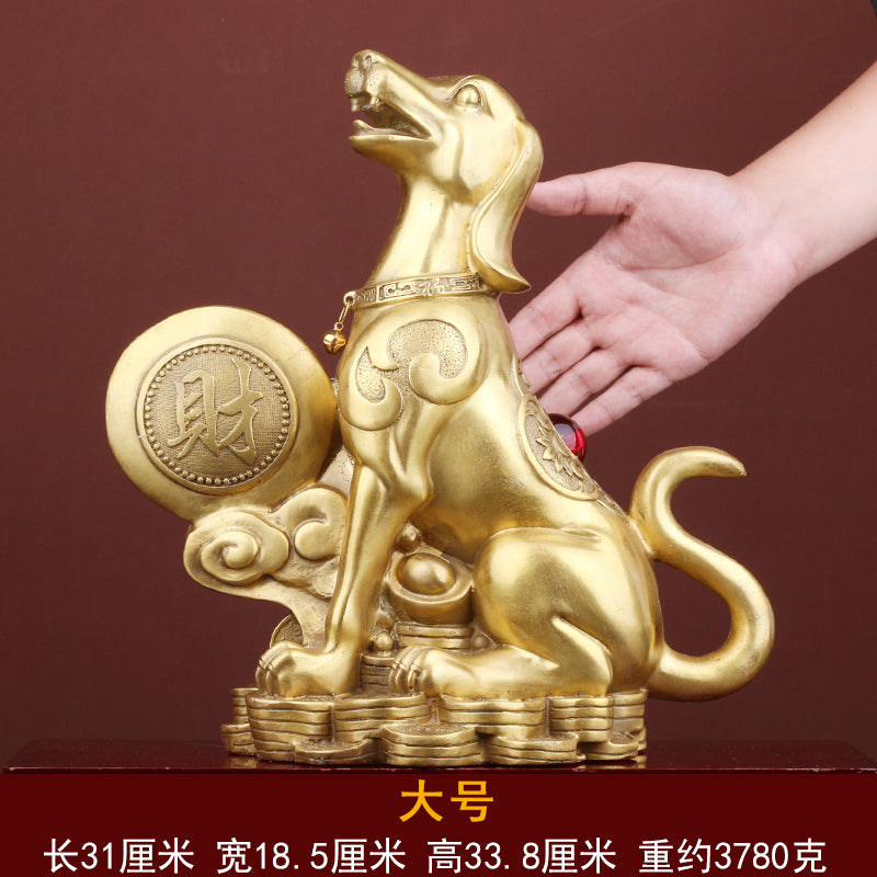 Brass Money Dog Feng Shui Decoration for Wealth Attraction and Home Harmony