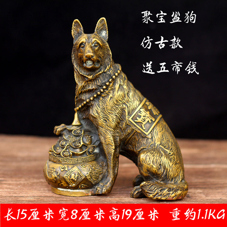 Brass Money Dog Feng Shui Decoration for Wealth Attraction and Home Harmony