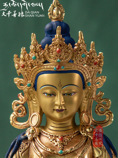 Tibetan Ksitigarbha Bodhisattva Statue in Bronze