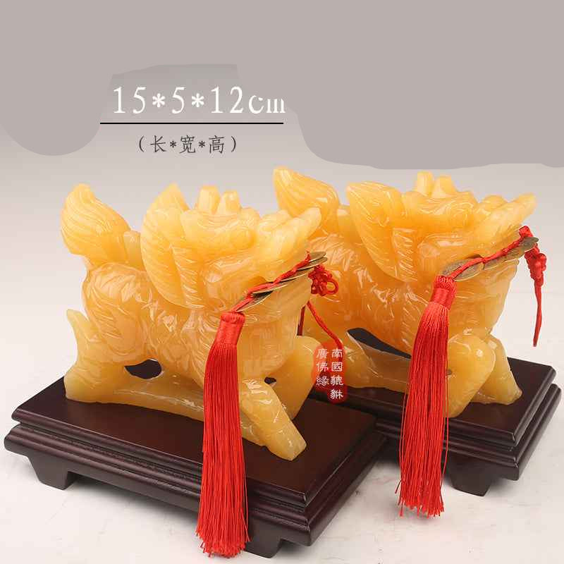Natural Yellow Jade Kylin Ornament - A Home Guardian for Attracting Wealth and Protecting the Residence