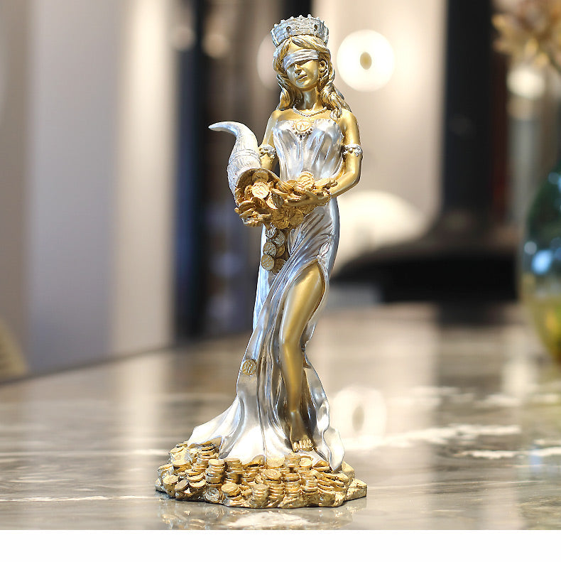 Greek, Roman, and Nordic Goddess of Wealth Decoration for Attracting Wealth and Fortune