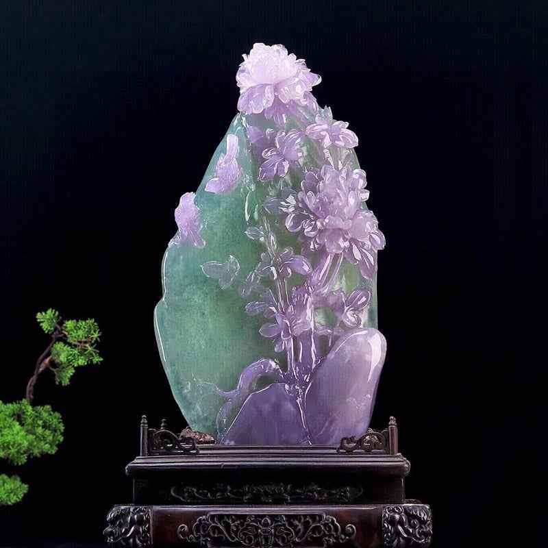 Shoushan Stone "Flowers in Bloom, Prosperity Abounds" Decoration - A Jade Treasure for Attracting Wealth and Good Fortune