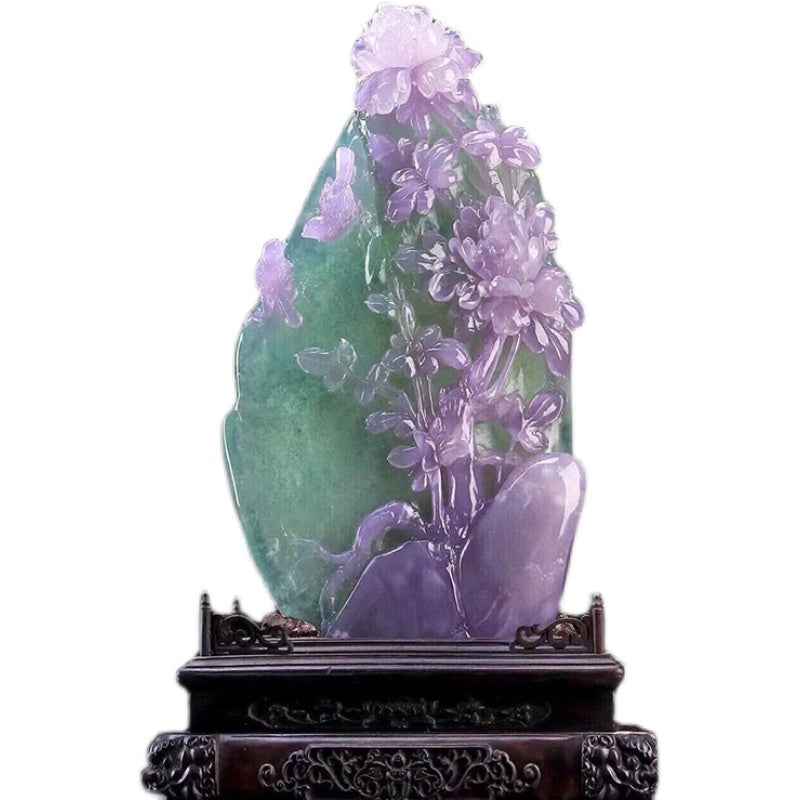 Shoushan Stone "Flowers in Bloom, Prosperity Abounds" Decoration - A Jade Treasure for Attracting Wealth and Good Fortune