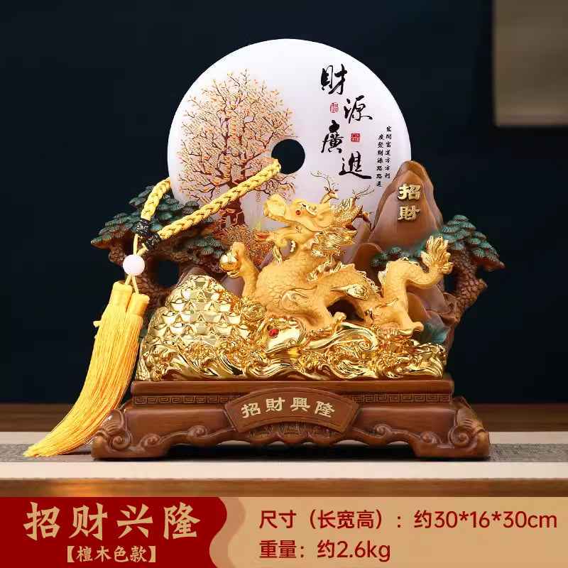 Jade Wealth - attracting Pixiu Ornament - A Pair of Auspicious Beasts for Guarding the House and Receiving Good Fortune