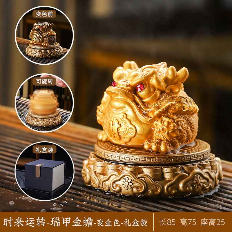 Changing - color Toad Tea Pet Ornament - A Top - notch Item for Attracting Wealth and Adding Fun to the Tea Table