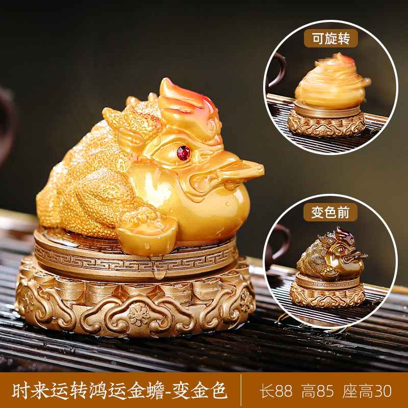 Changing - color Toad Tea Pet Ornament - A Top - notch Item for Attracting Wealth and Adding Fun to the Tea Table