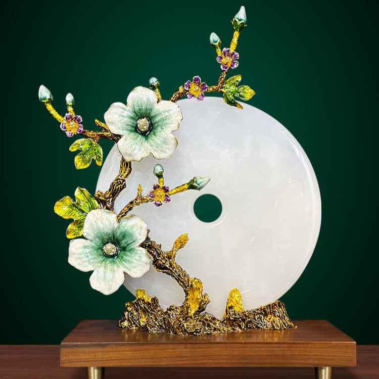 New Chinese - style Orchid - themed Peace Button Decoration - An Enamel - colored Jade Treasure