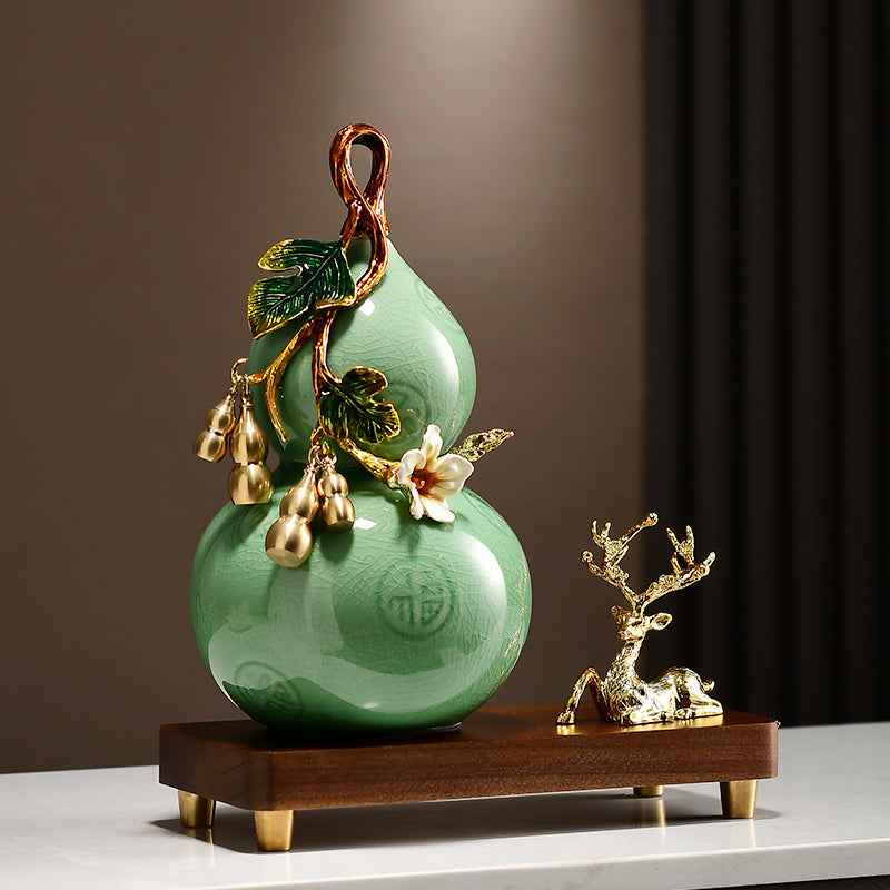 Enamel - colored "Good Fortune and Prosperity" Gourd Decoration - A New Chinese - style Wealth - attracting Treasure