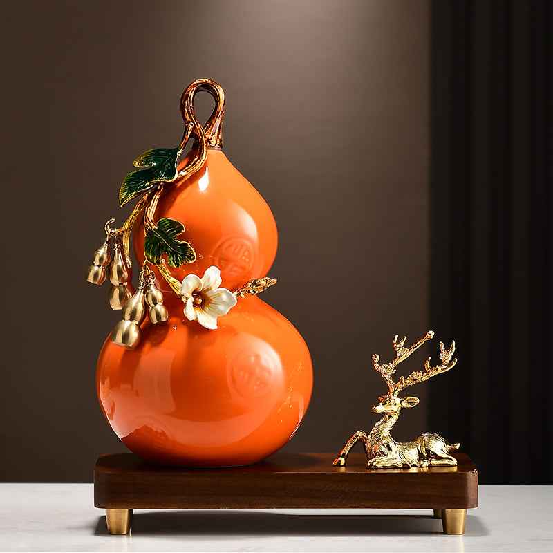 Enamel - colored "Good Fortune and Prosperity" Gourd Decoration - A New Chinese - style Wealth - attracting Treasure