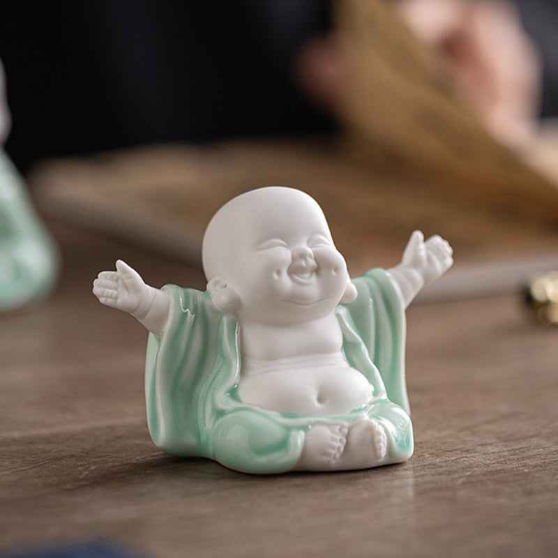 Lucky Wealth - attracting and Fortune - enhancing Maitreya Buddha Ceramic Decoration - The Positive - energy Guardian in the Office