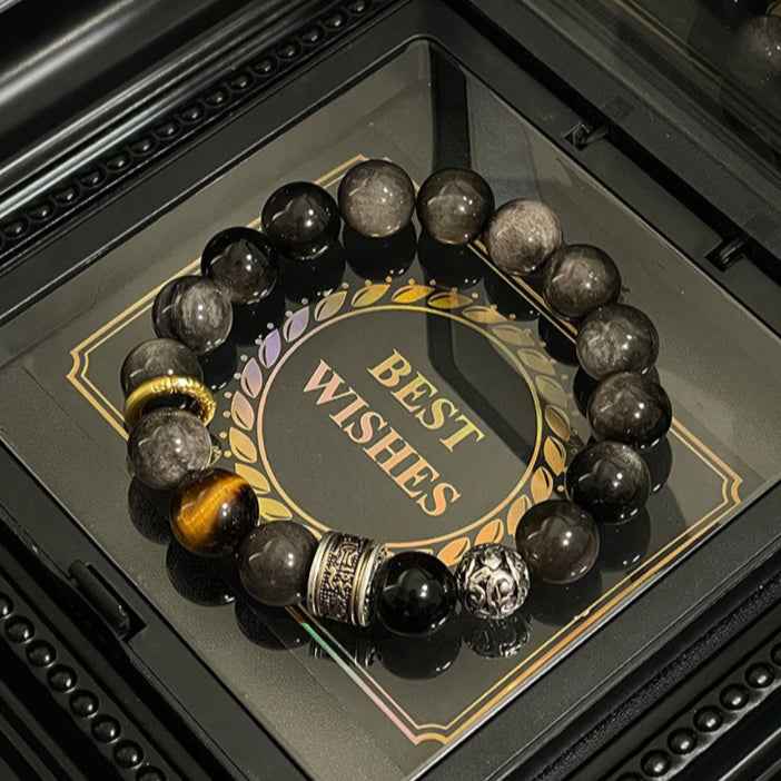 Black Myth: Wukong Obsidian Bracelet - Energy - Guarding Bracelet for Men