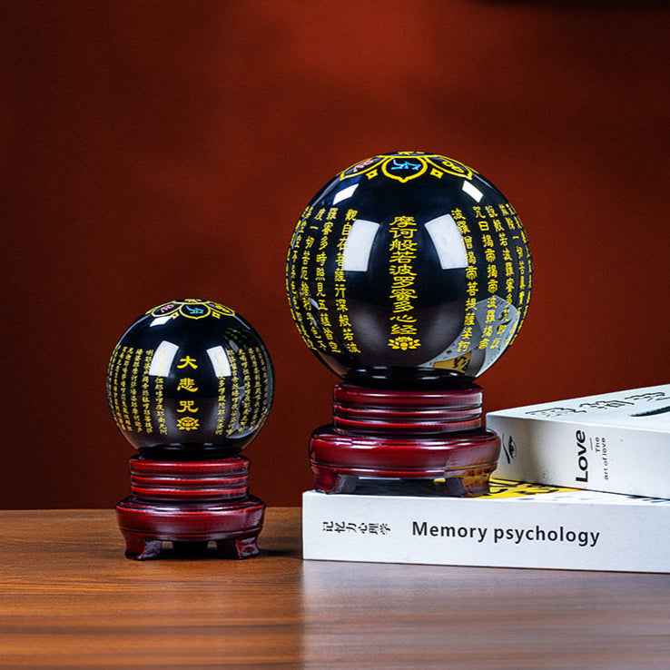 Natural Obsidian Six - character Mantra Office Decoration - The Energy Guardian for the Workplace
