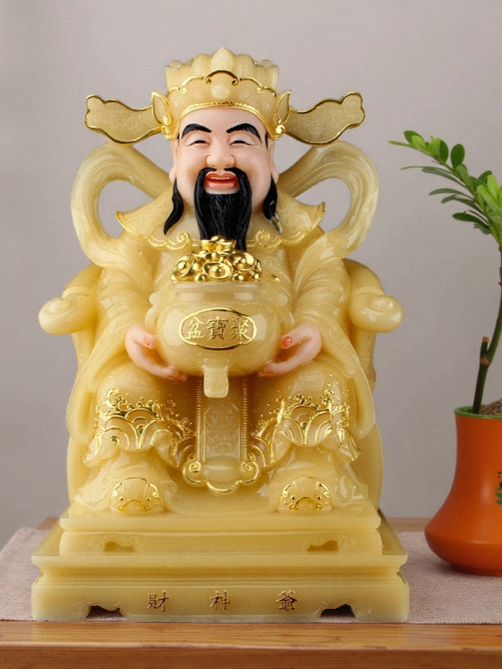 Han Dynasty Feng Shui Pendant - God of Fortune Jade for Inviting Luck and Calming Your Home