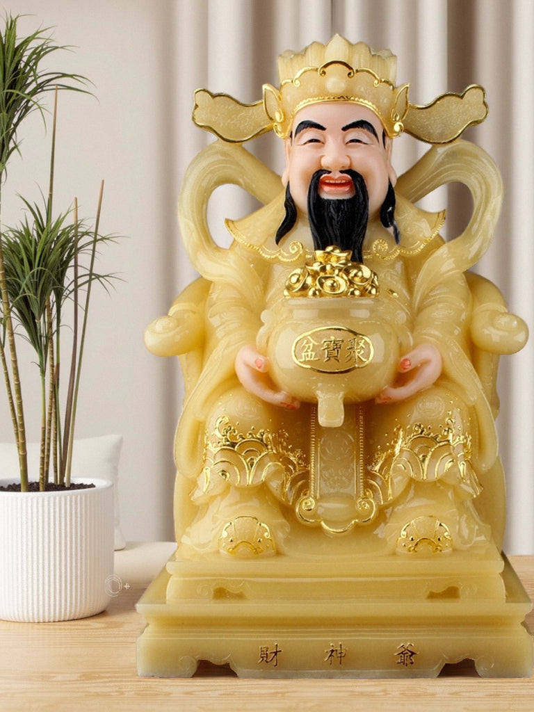 Han Dynasty Feng Shui Pendant - God of Fortune Jade for Inviting Luck and Calming Your Home
