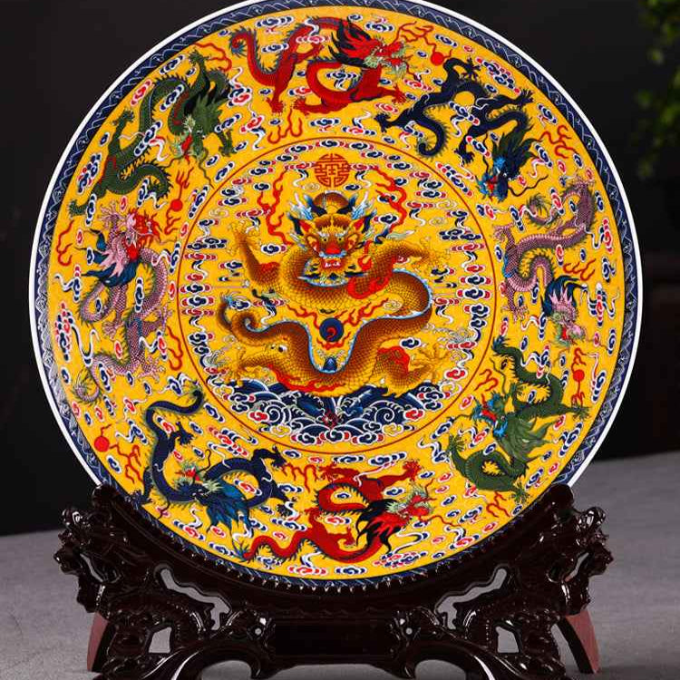 Nine Dragons Auspiciousness - Feng Shui Plate