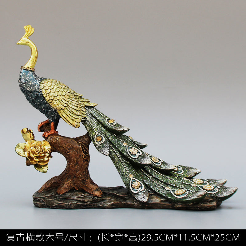 European Peacock Decoration - Luxury Artwork for Elegant Home Décor