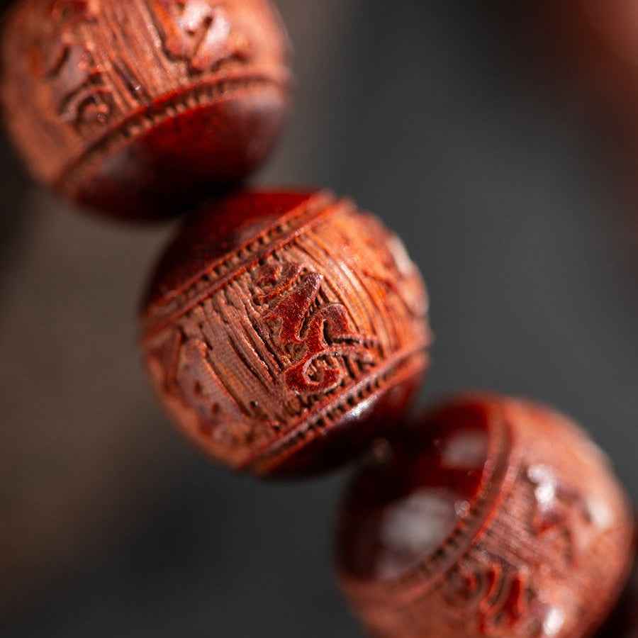 Potala Palace Tibetan Red Sandalwood Bracelet - Six-Character Mantra Rosary（副本）