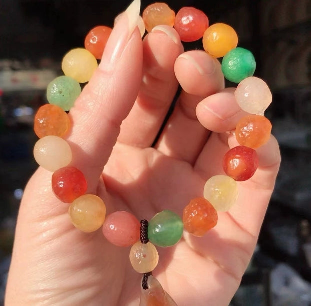 Alxa Spirit Stone Strings for Luck Enhancement with Sugar-colored Design