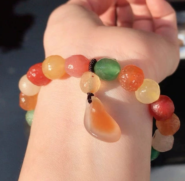 Alxa Spirit Stone Strings for Luck Enhancement with Sugar-colored Design