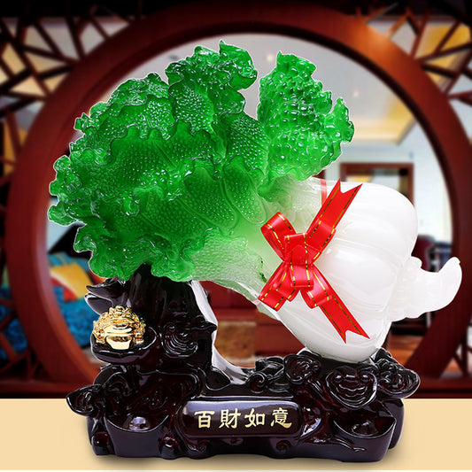 Jade Cabbage Feng Shui Resin Pendant - Hundred Fortune