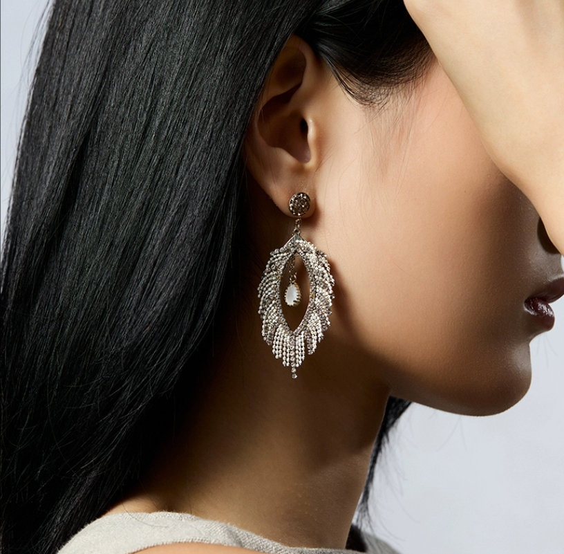 Tassel Leaf Earrings - Unique Artistic Exaggerated Design