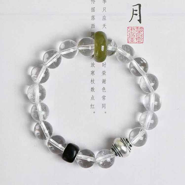 Custom Five Elements Bracelets | Natural White Jade Bodhi Root Energy Gathering-Customized