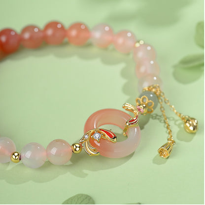 Koi Fish Peace Knot Agate Gradient Bracelet – Attract Fortune & Five-Element Protection