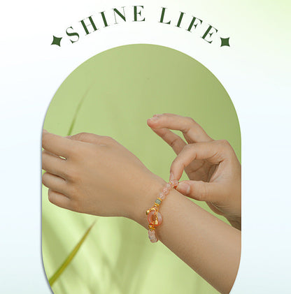 Koi Fish Peace Knot Agate Gradient Bracelet – Attract Fortune & Five-Element Protection