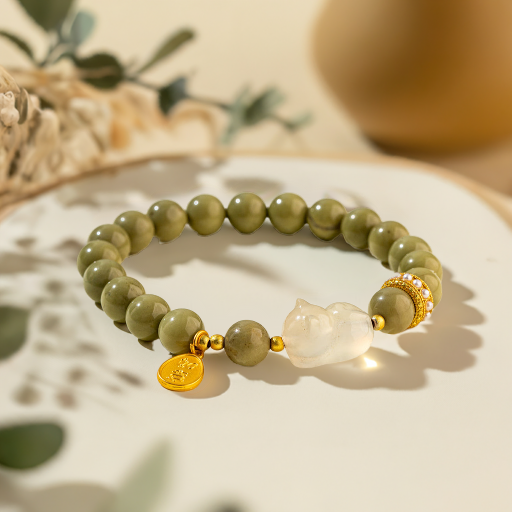 Agate Gold Bracelet-Natural Energy & Handmade