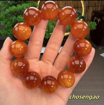 Agarwood Amber Wood Transparent Buddhist Beads Bracelet