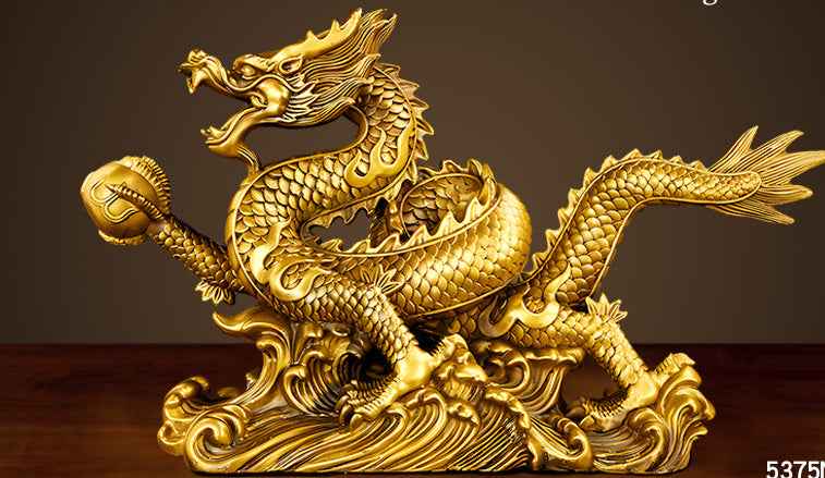 Nine - turn Qiankun Tripod Decoration (Wooden Dragon - pattern Version)