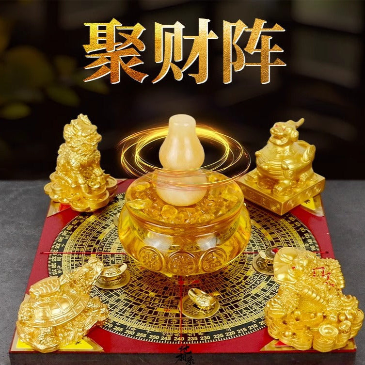 Gourd Dragon Turtle Treasure Bowl for Home Decor and Feng Shui